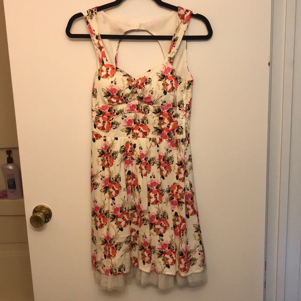 Floral print knee length dress